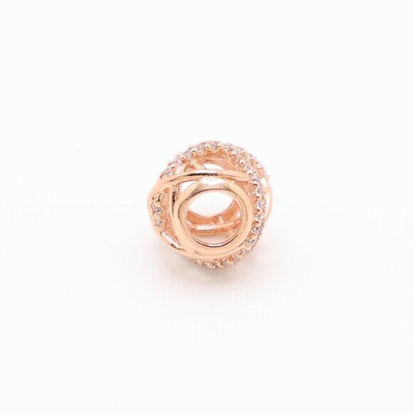 Pandora Moments Sterling Silver 14K Rose Gold Plated CZ Charm - Picture 4 of 6